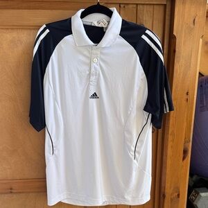 Adidas Men's ClimaCool Golf Polo Shirt M – White & Navy, Lightweight Performance